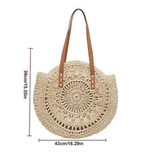 Load image into Gallery viewer, Hand-woven Round Woman's Shoulder Bag Handbag